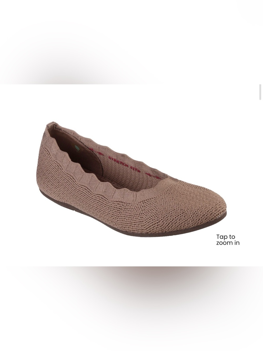 Skechers Womens Mocha Cleo Air Cooled Memory Foam Flats Size 7.5 Stretch Fit